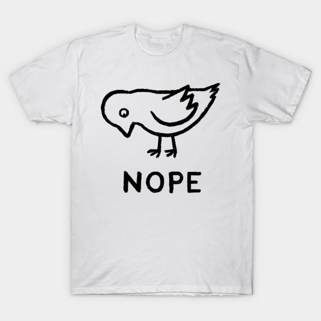 Nope Bird T-Shirt by FoxShiver